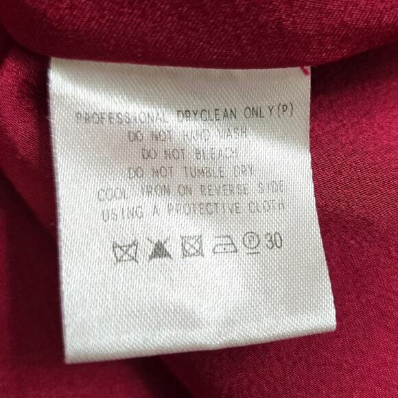 Fame and Partners Womens Ara Red Satin Lace Gown Dress 8 Romantic Vamp Trumpet - Picture 9 of 12